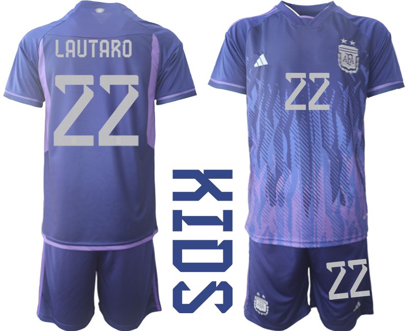 Youth 2022 World Cup National Team Argentina away purple 22 Soccer Jersey
